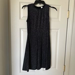 H&M Black Sparkle Skater Dress Size S